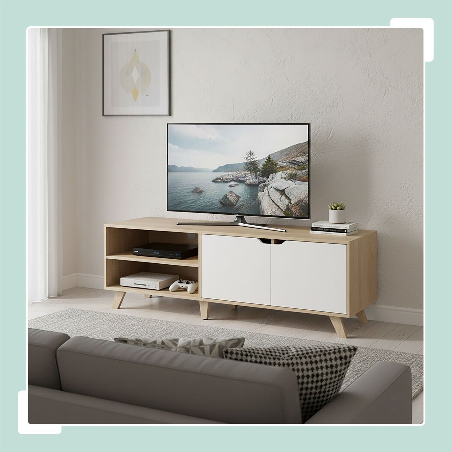 TV Cabinet, 6 Compartments, Fits TVs Up to 60 Inches