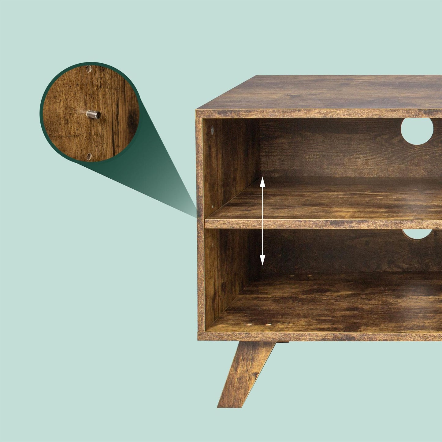 TV Cabinet, 6 Compartments, Fits TVs Up to 60 Inches