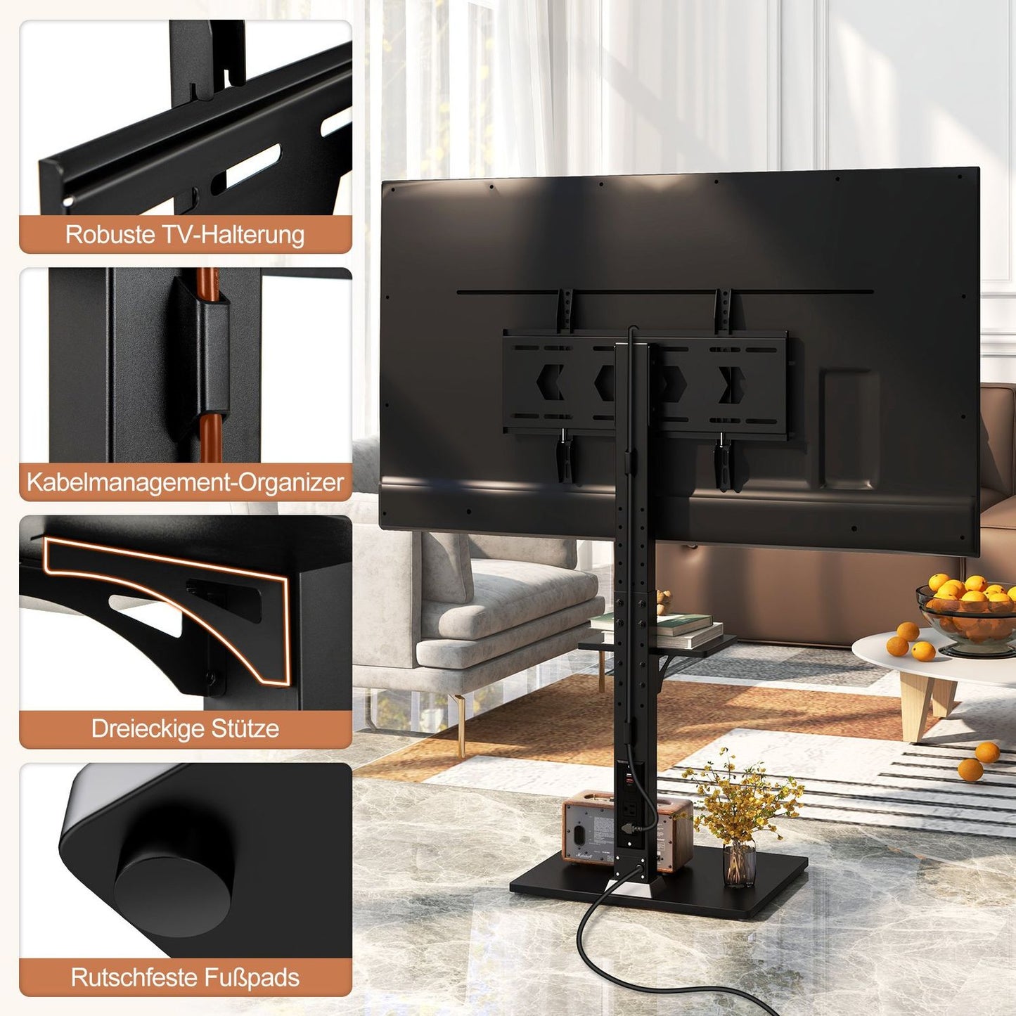 TV Stand for 32-70 Inch Screens with Adjustable Height