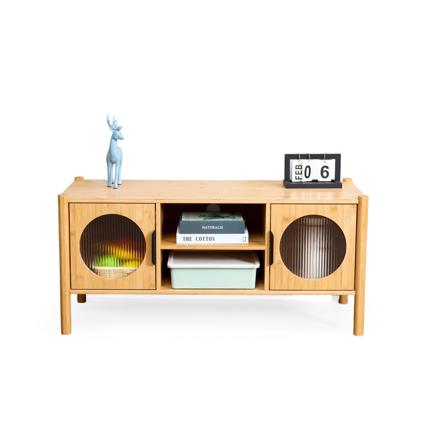 TV Unit with 2 Doors, Cable Management