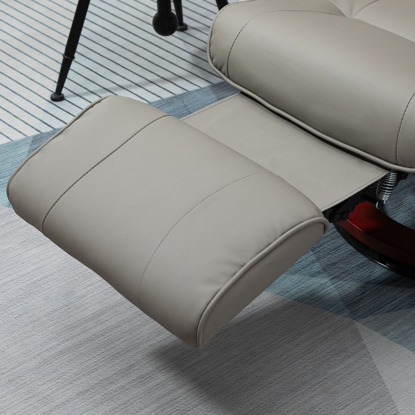 Lounger, electric 145° tilt, synthetic leather, grey