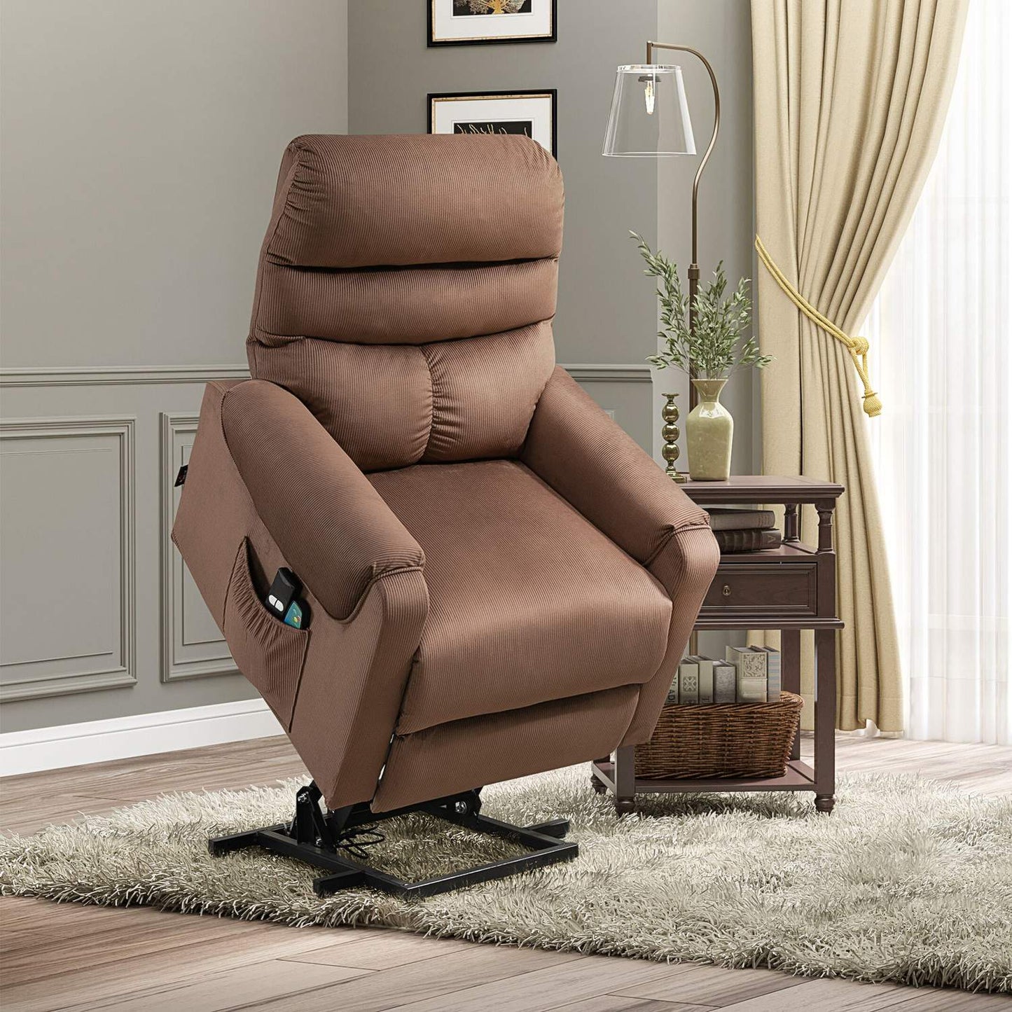 Electric armchair with massage, heating and remote control