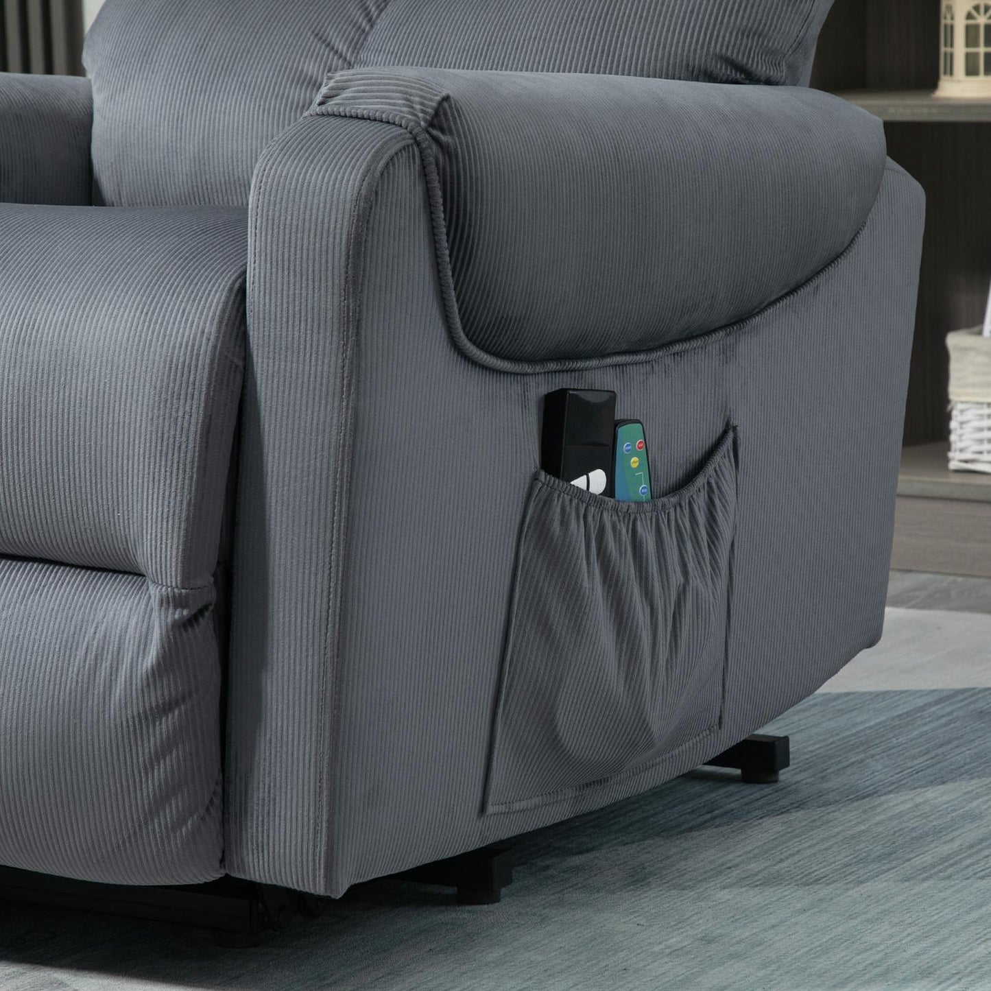 Electric recliner with massage, heating and standing assistance