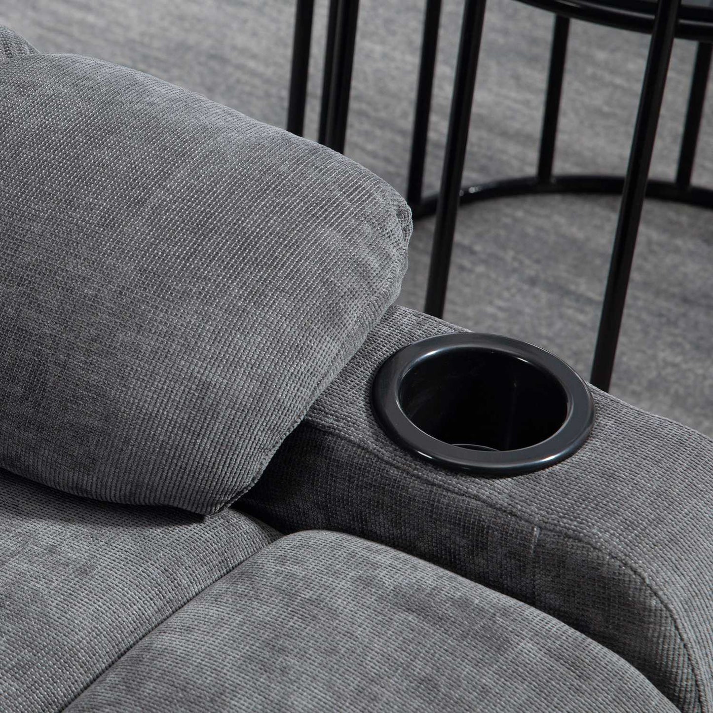 Reclining TV armchair, 360° rotatable, dark grey, 88x96x108cm