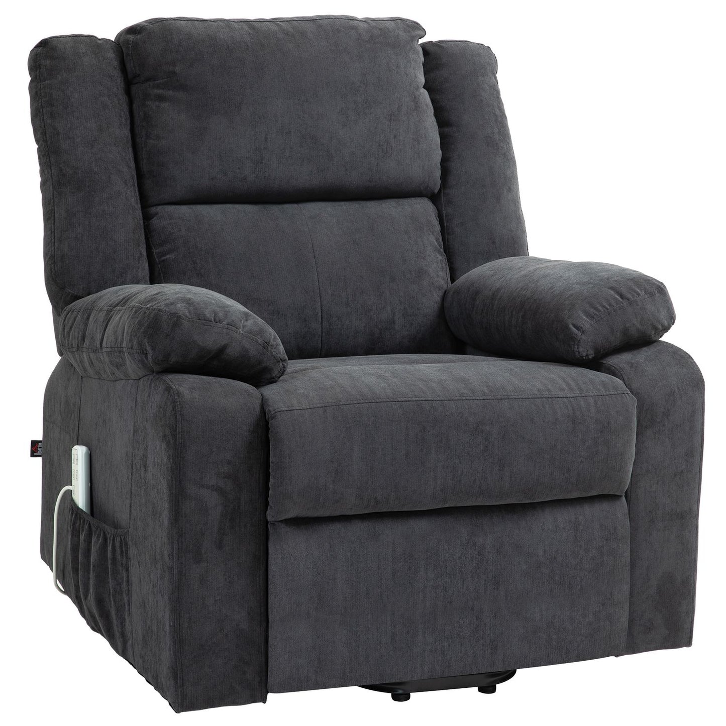 Electric recliner with lift assist - black, side pocket