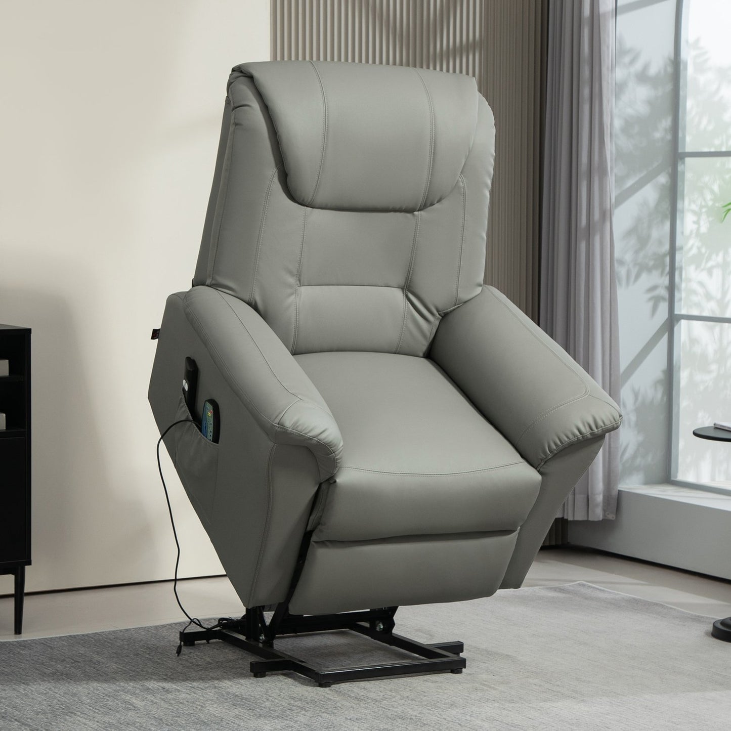 Electric recliner TV chair with heating, massage and stand-up assistance