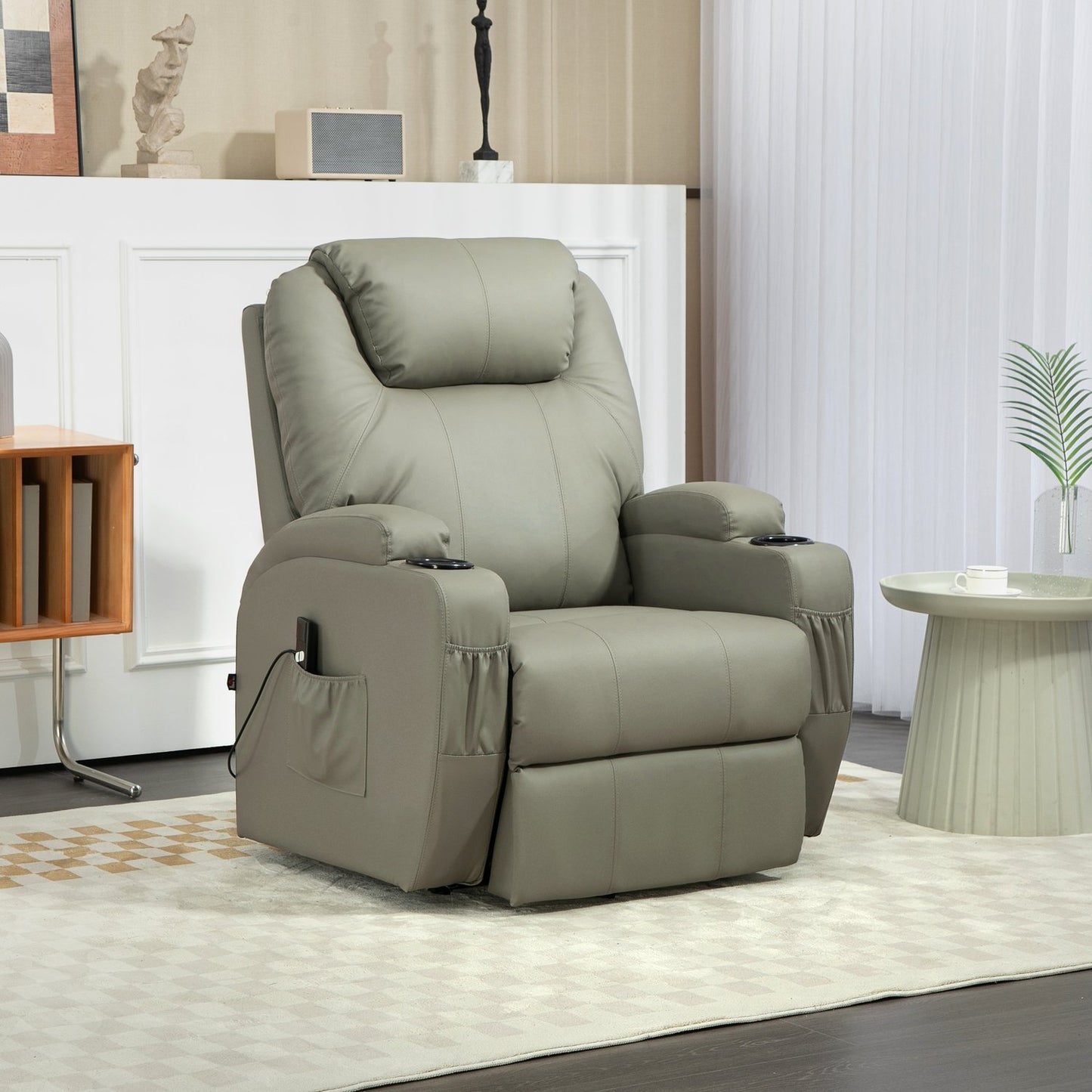 Electric recliner TV chair with standing aid & cup holder