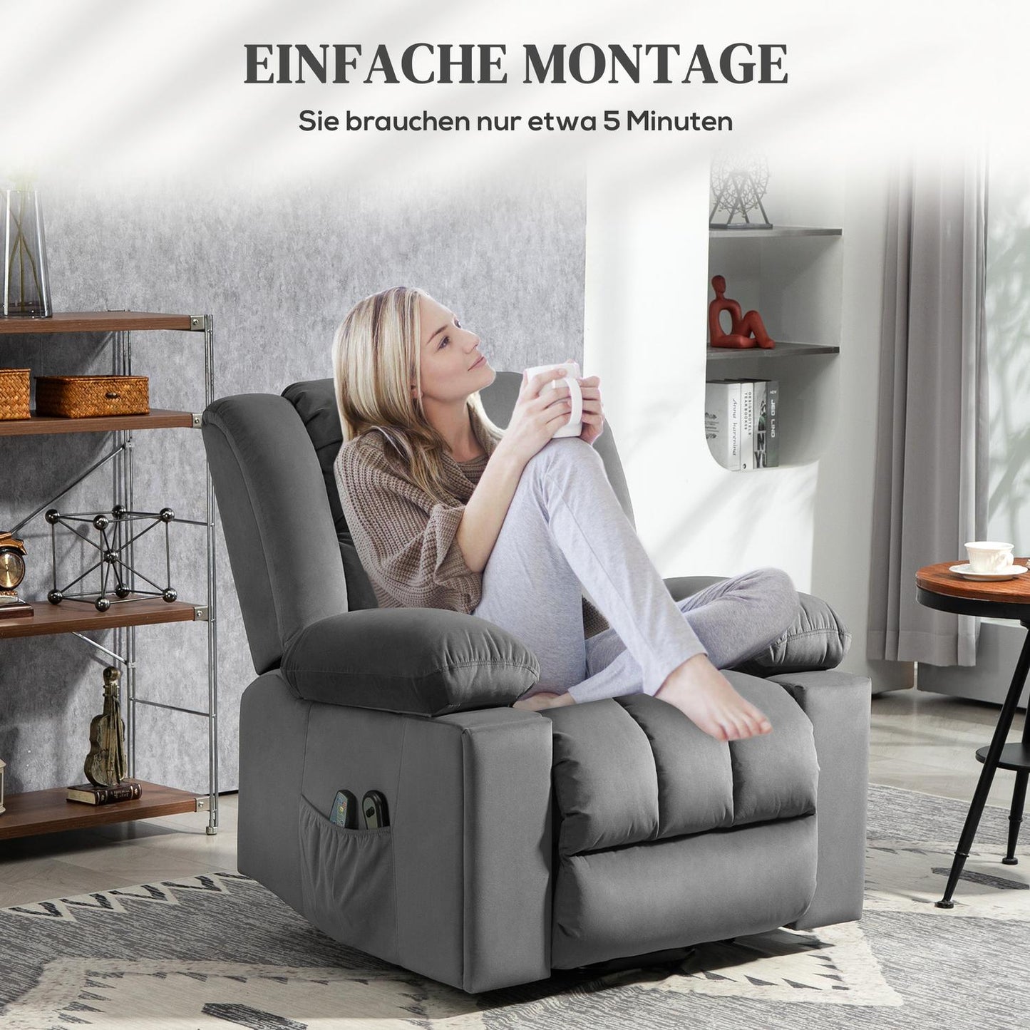 Electric recliner with massage, heating and USB ports
