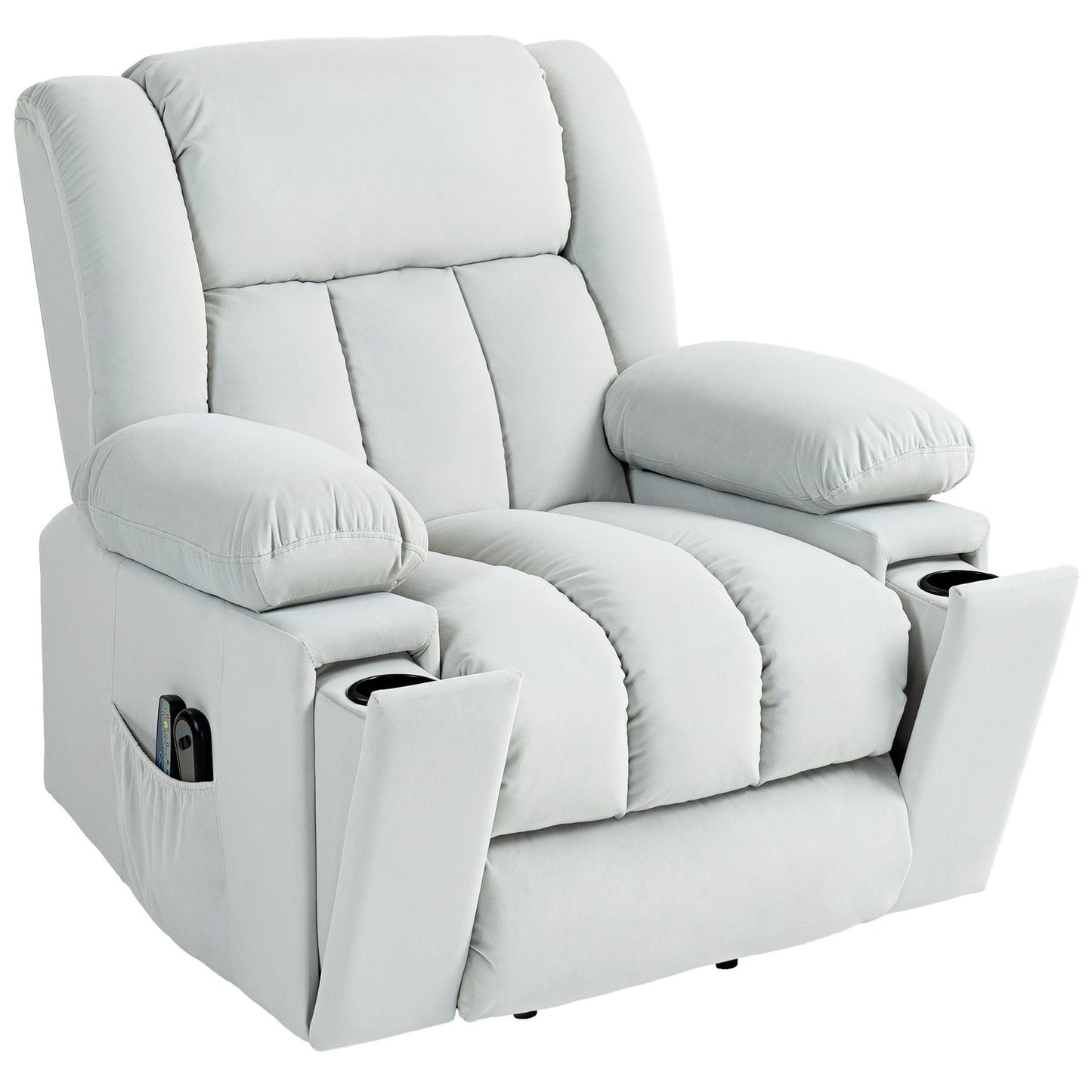Electric recliner TV chair with massage and heating, USB ports
