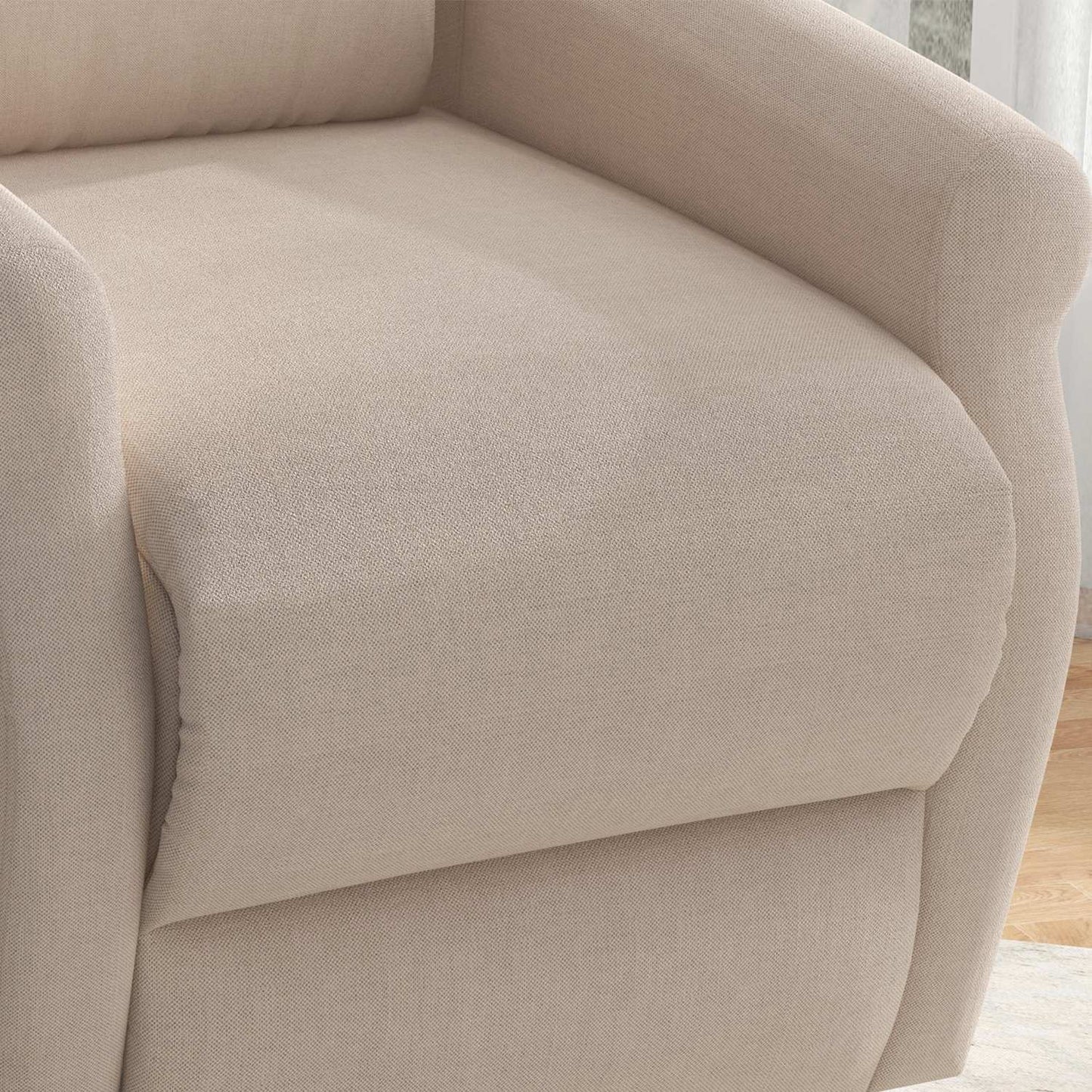 TV armchair with electric lift and lockable tilt, cream