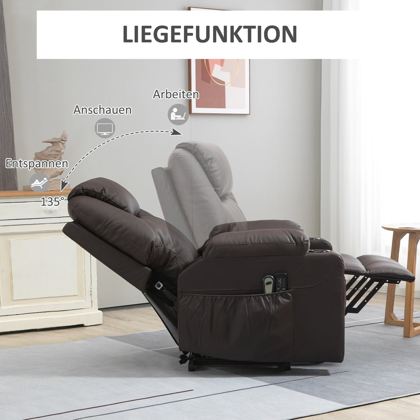 TV armchair - massage, standing aid, remote control