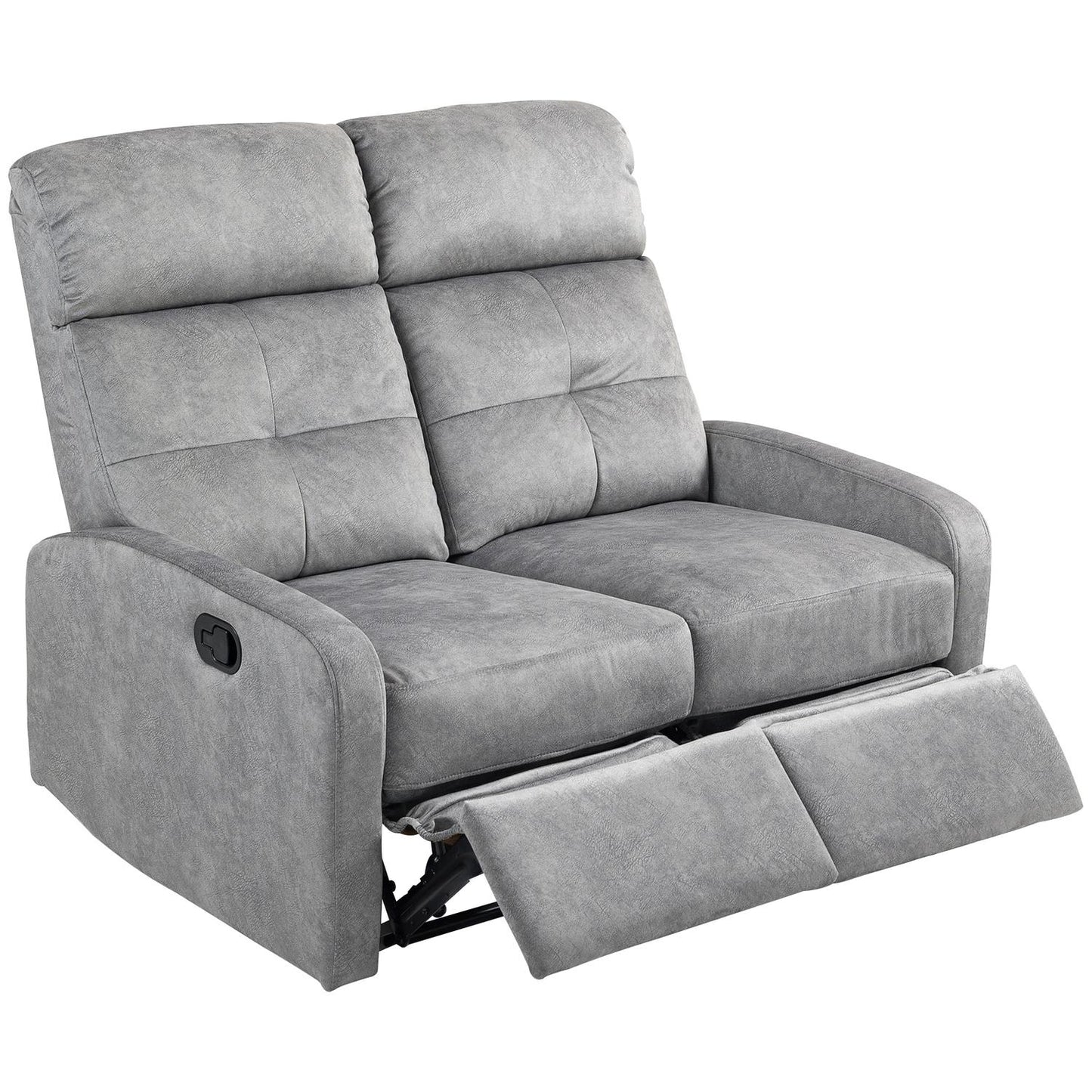 Recliner sofa, 2-seater with footrest, Pocket Spring, Grey