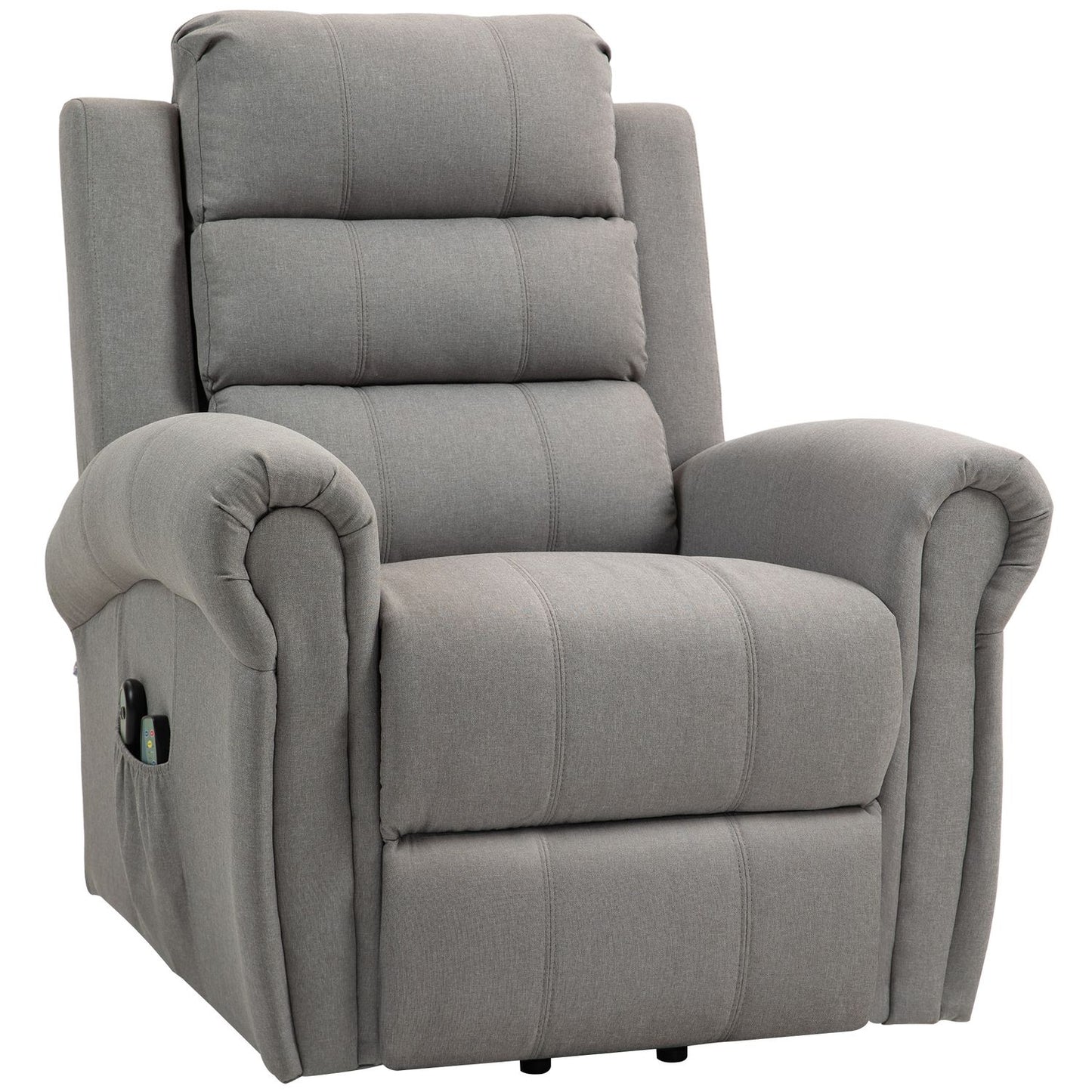 Electric reclining massage chair with heating and standing assistance
