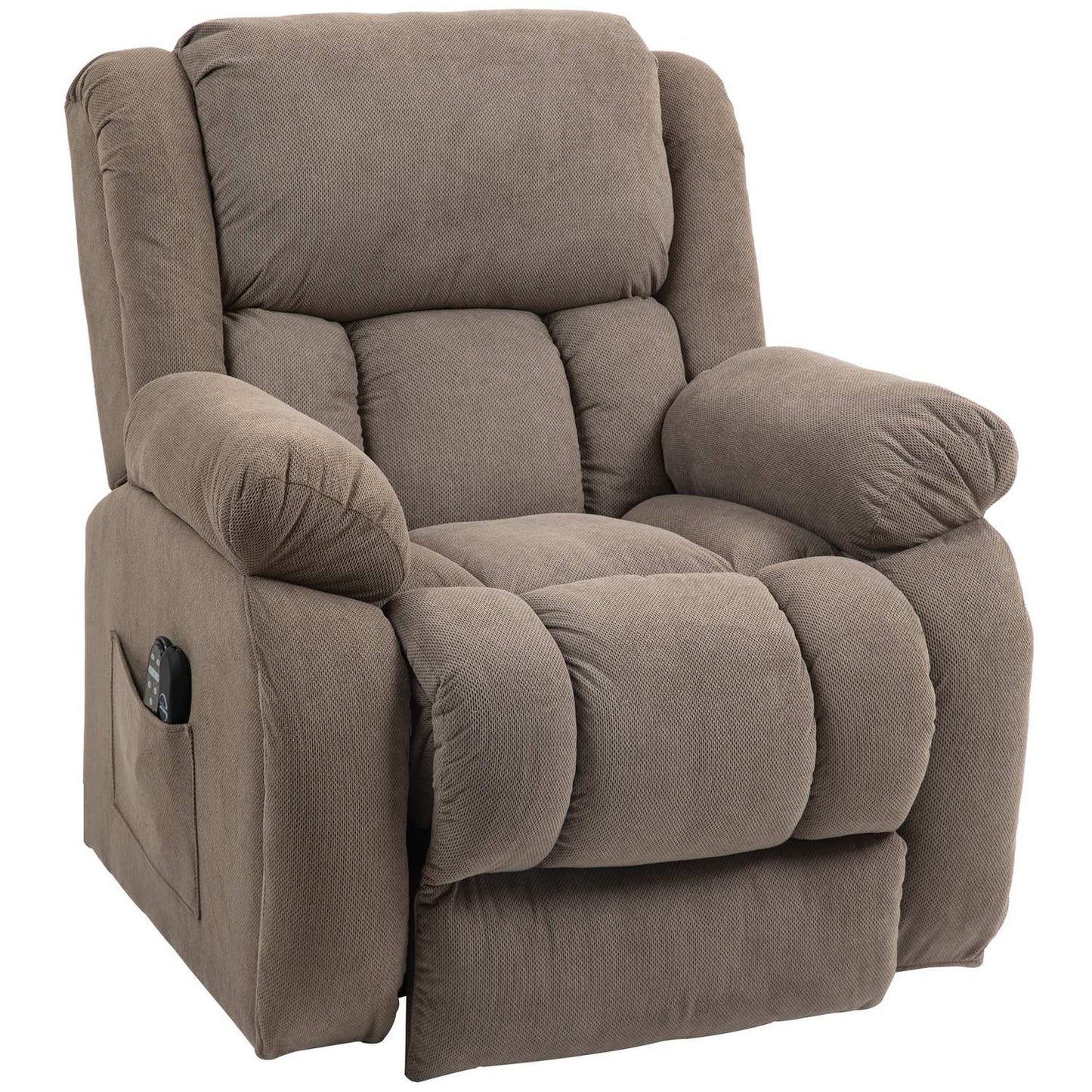 Electric recliner with massage and heating, light brown