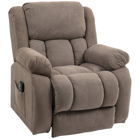 Electric recliner with massage and heating, light brown