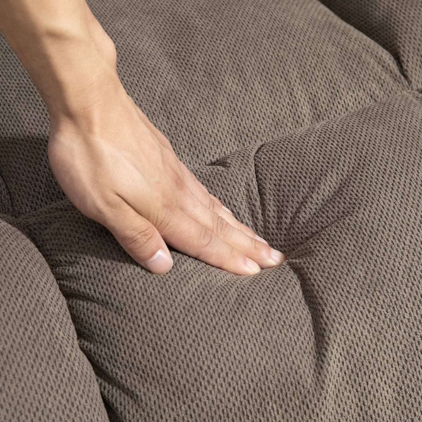 Electric recliner with massage and heating, light brown
