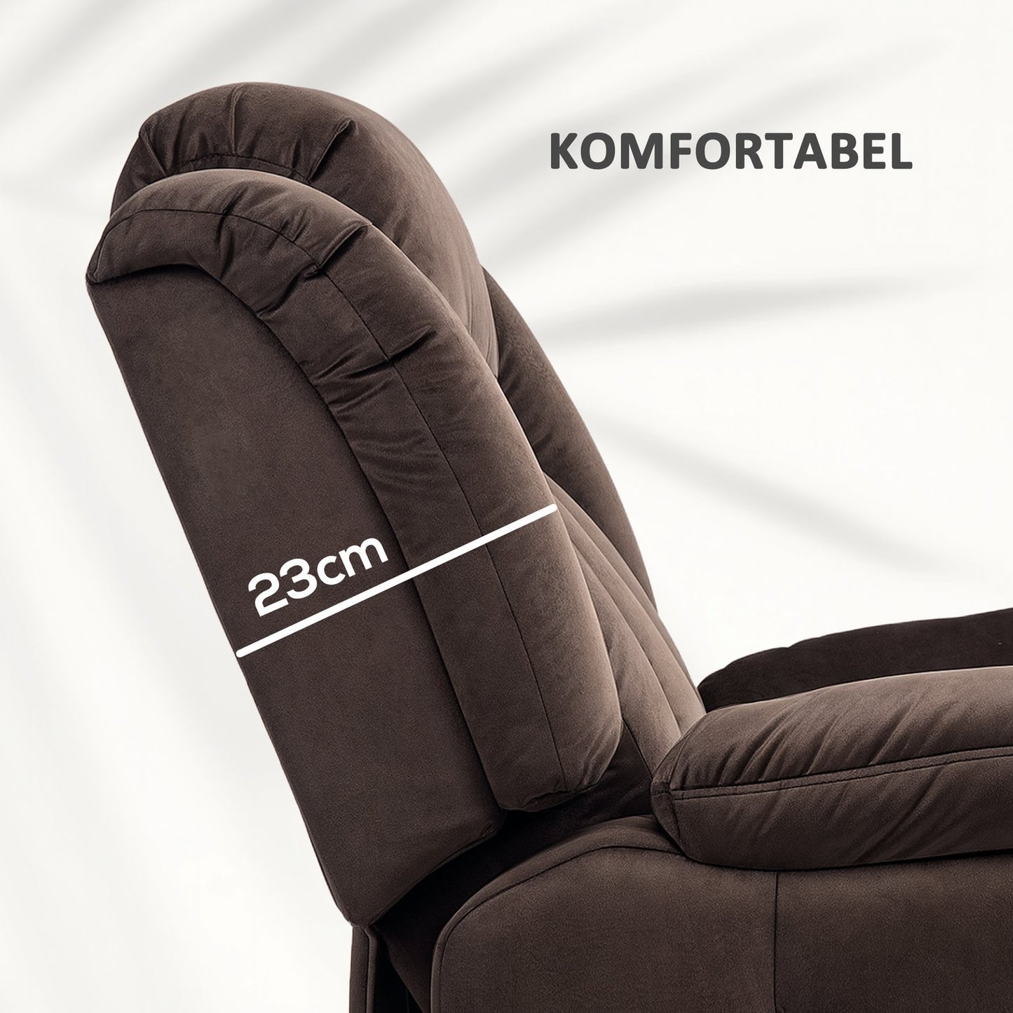 Electric recliner TV chair with massage and heating, brown