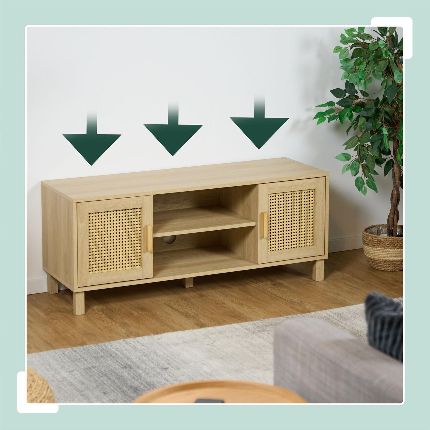 TV stand in rattan design