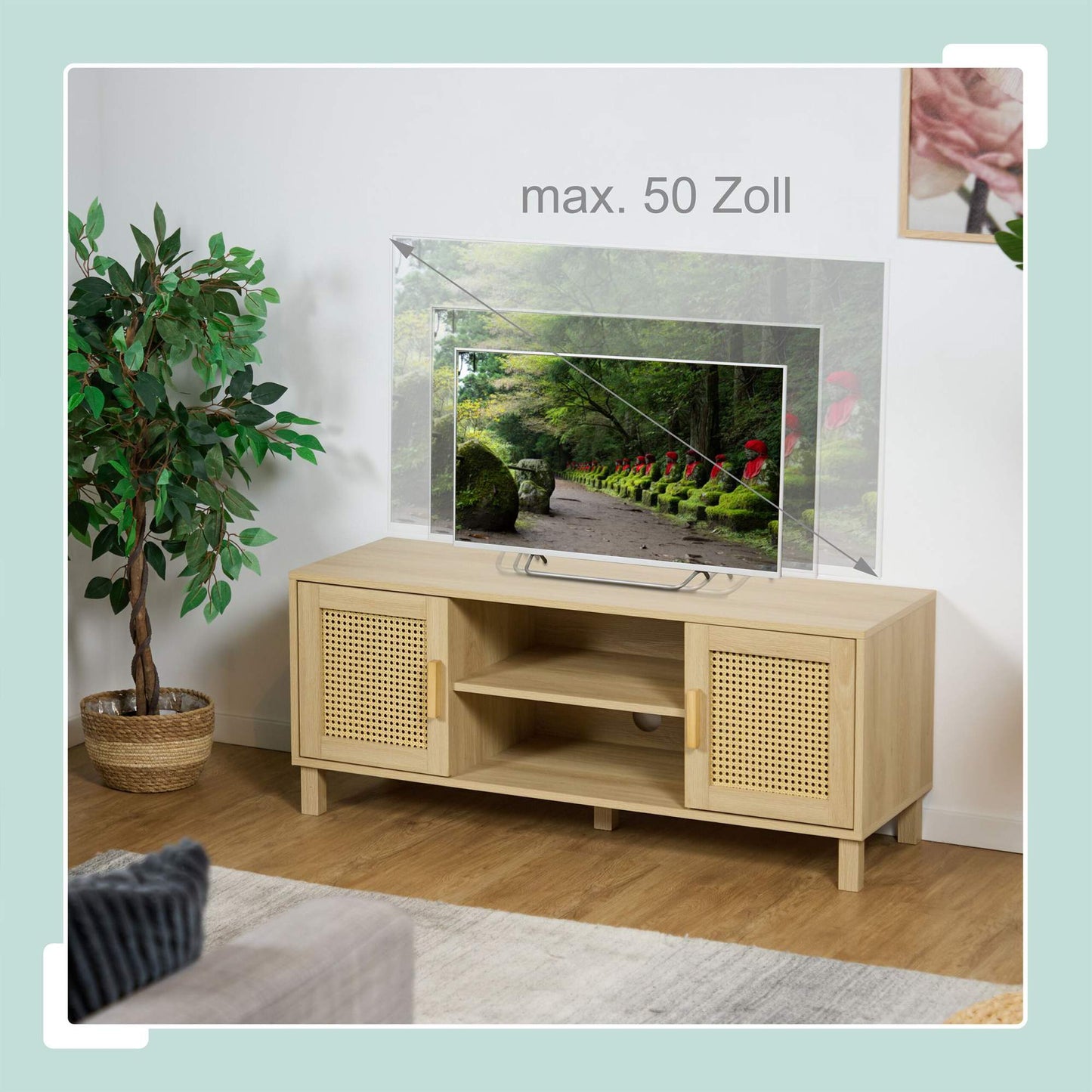 TV stand in rattan design