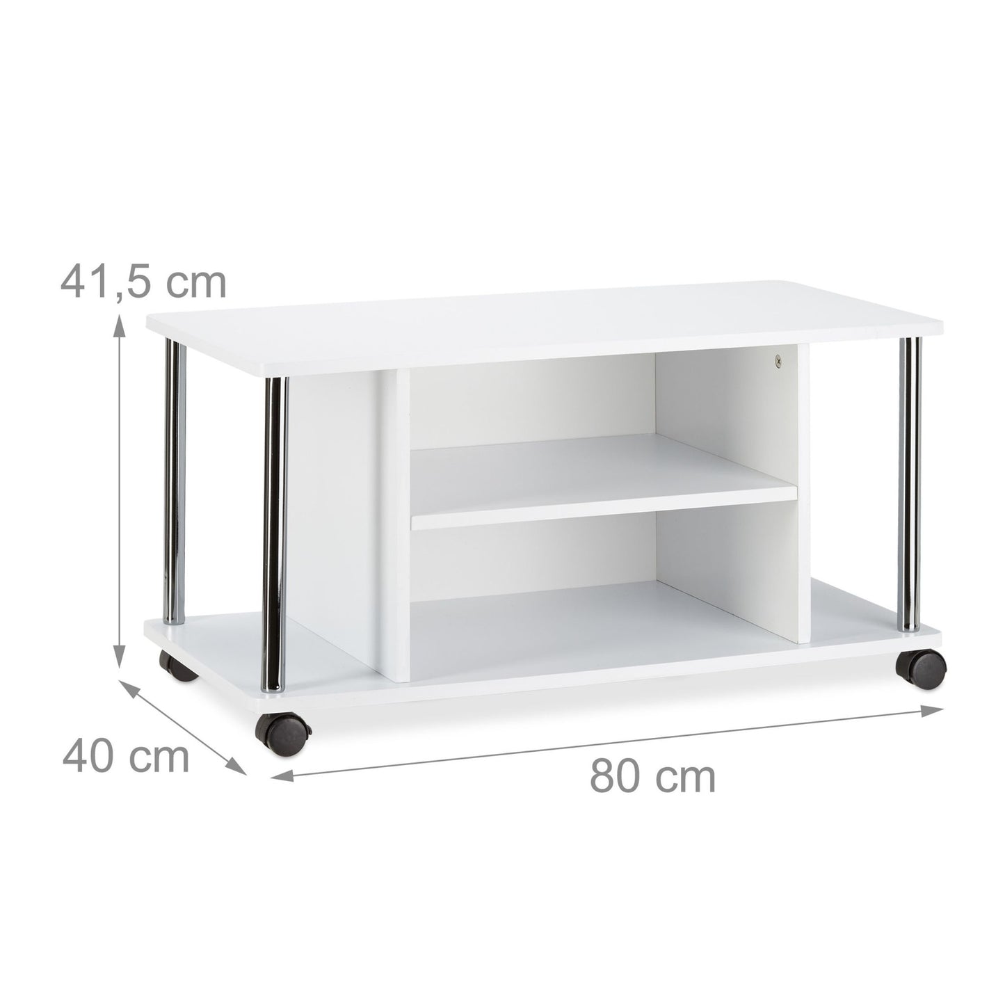TV table white with wheels