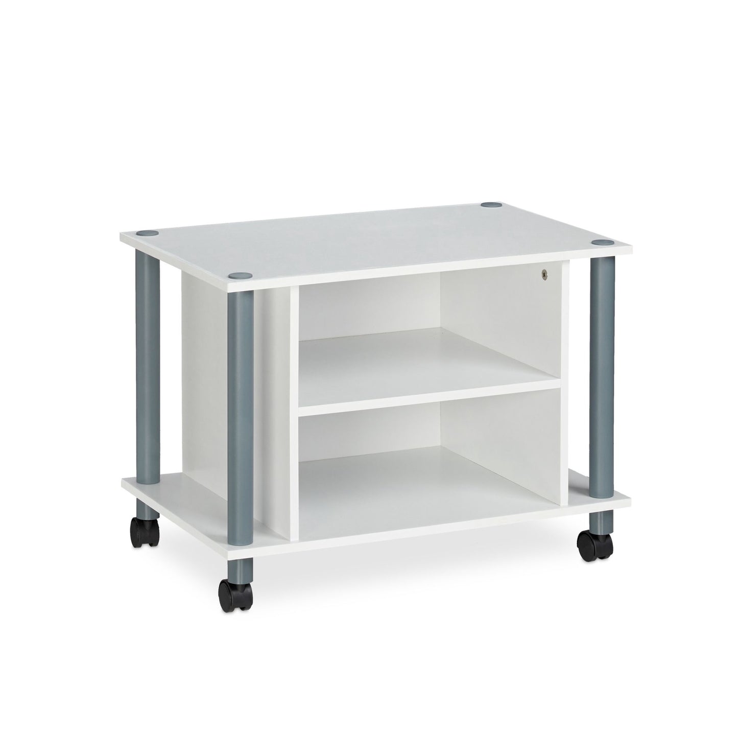 TV table with wheels and 2 compartments