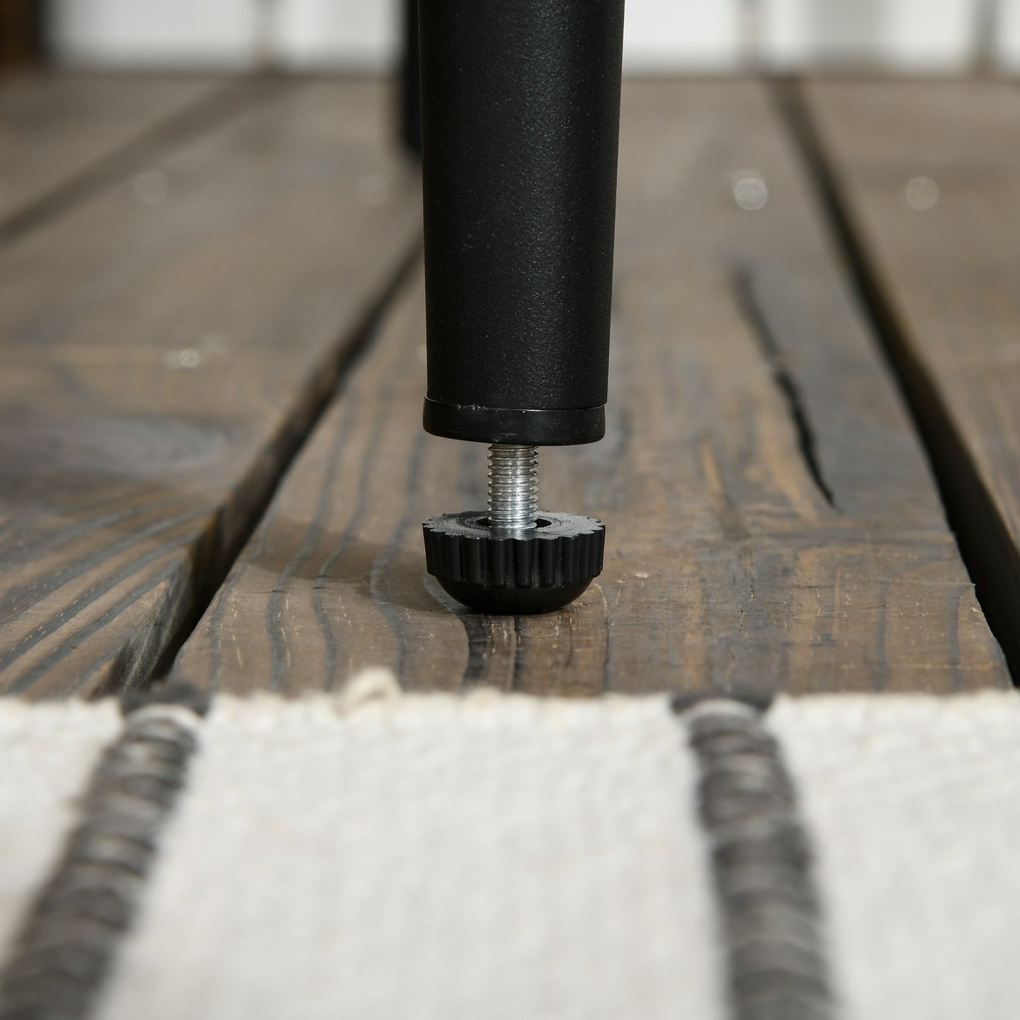 Balcony set - Steel table & 2 chairs with cushions, grey