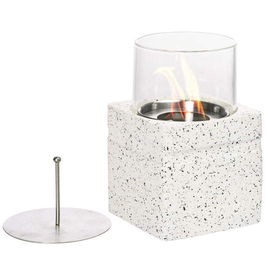 Portable Gray Table Fire Bowl - Indoor/Outdoor Fireplace