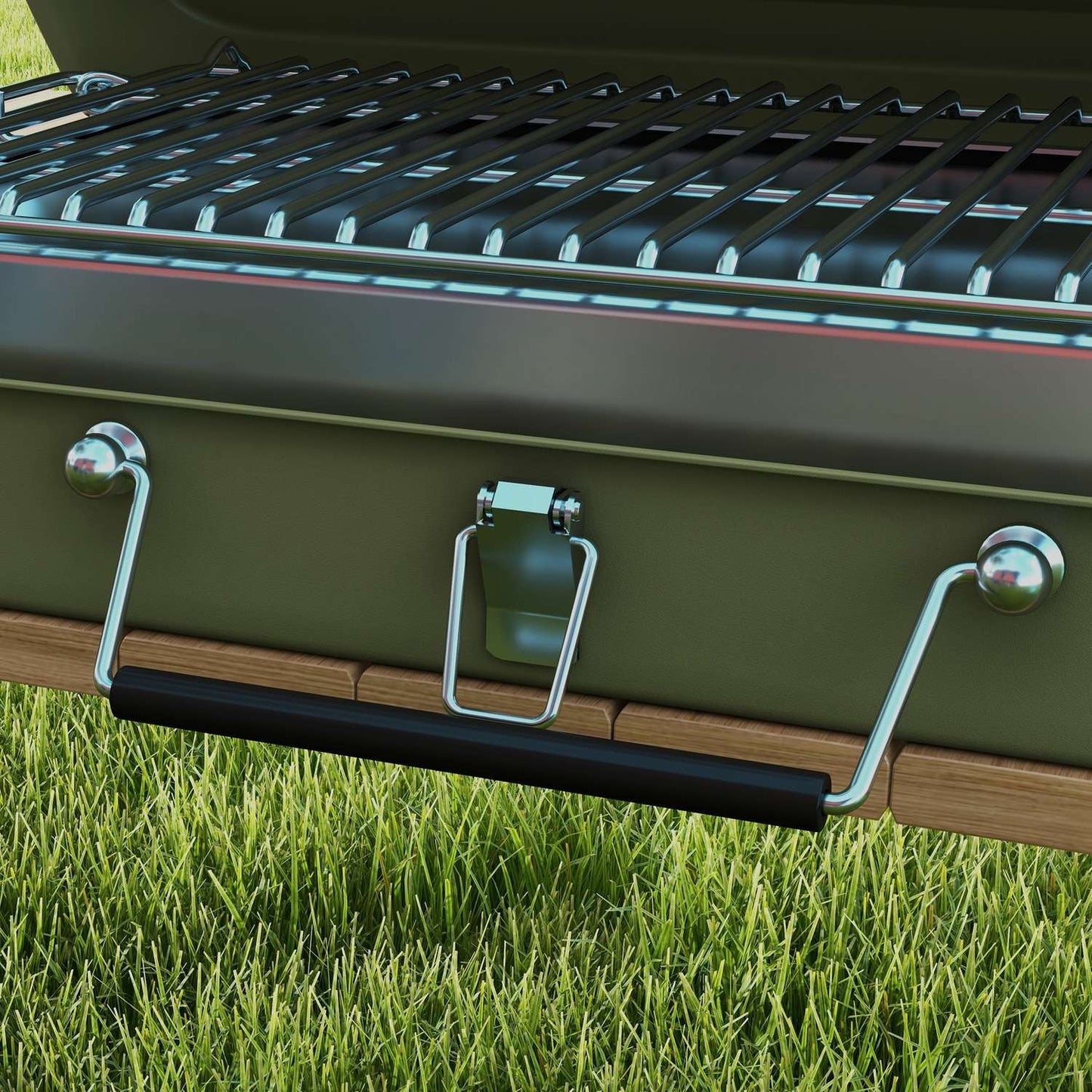 Charcoal Tabletop Grill - Stainless Steel, Portable, Green