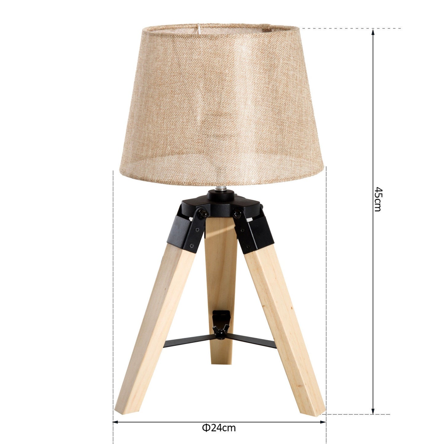 Bedside lamp, beige linen look, 45cm