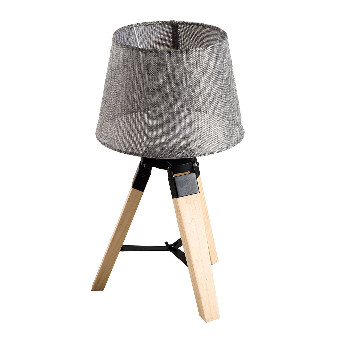 Bedside lamp in gray linen look, Pine & Polyester, E27