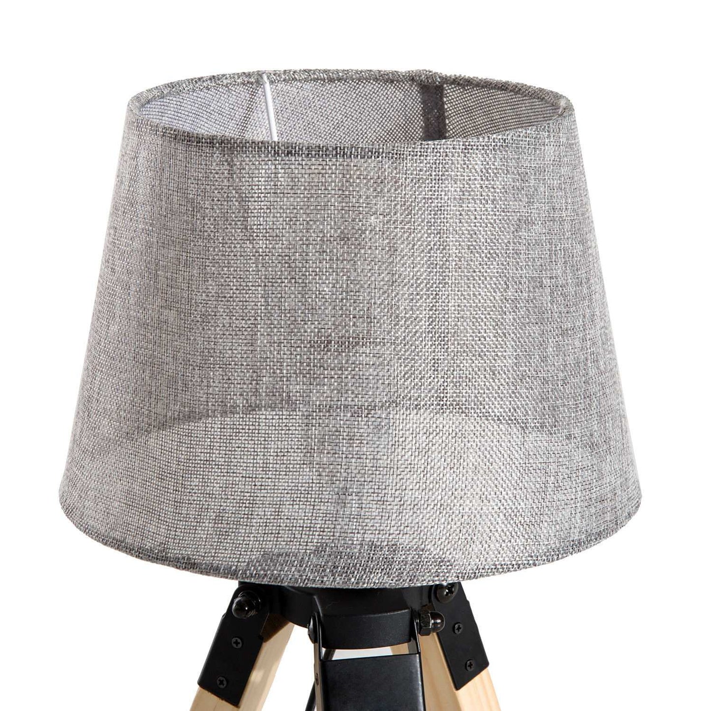 Bedside lamp in gray linen look, Pine & Polyester, E27