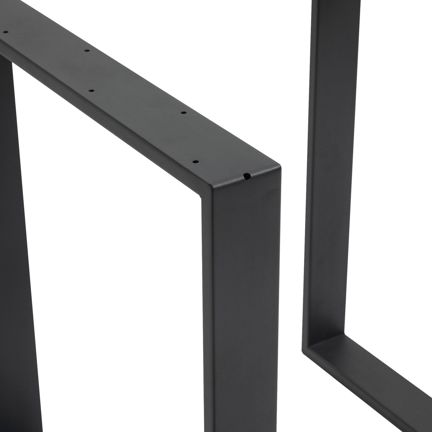 Black table leg set in steel - square profiles, 60x72 cm