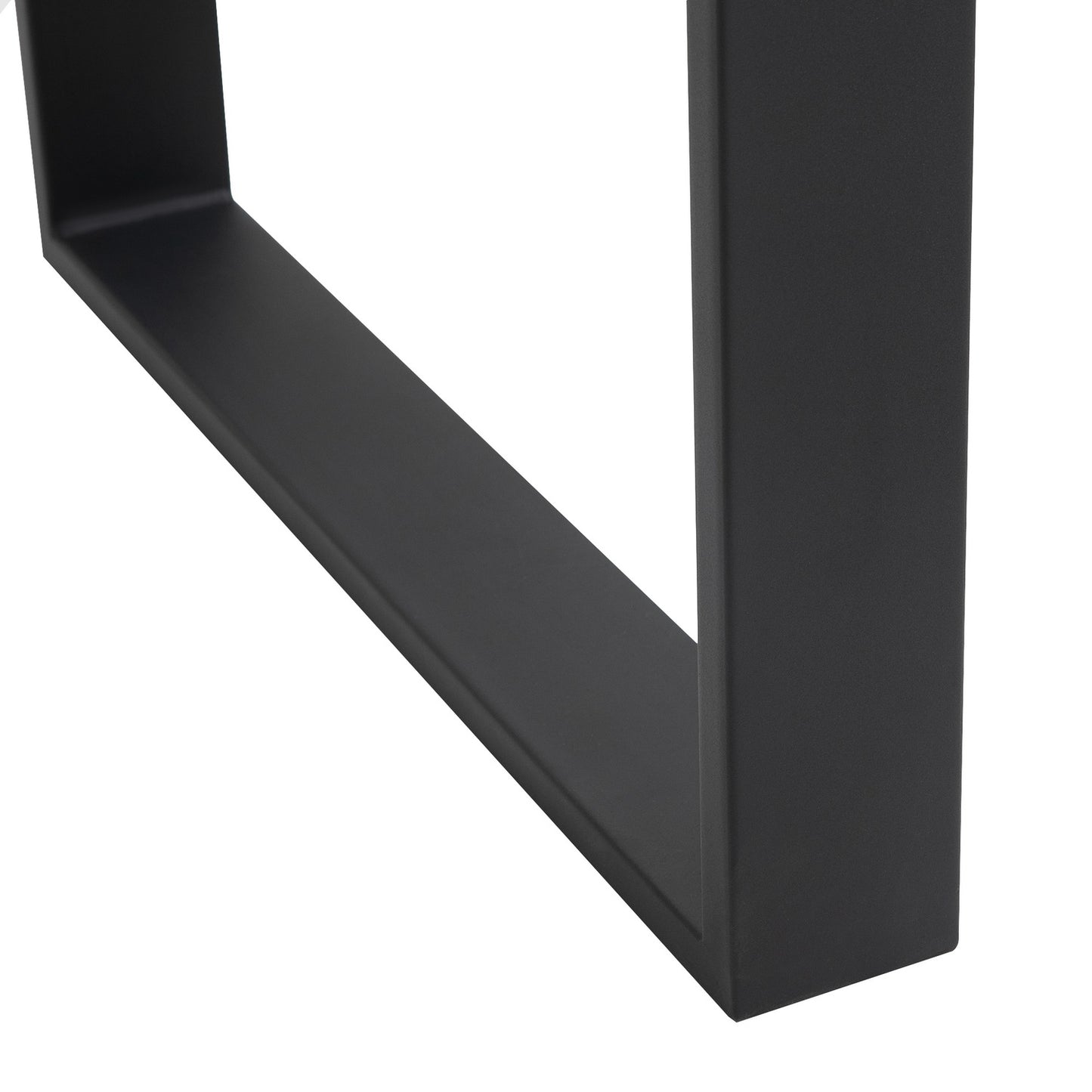 Black table leg set in steel - square profiles, 60x72 cm