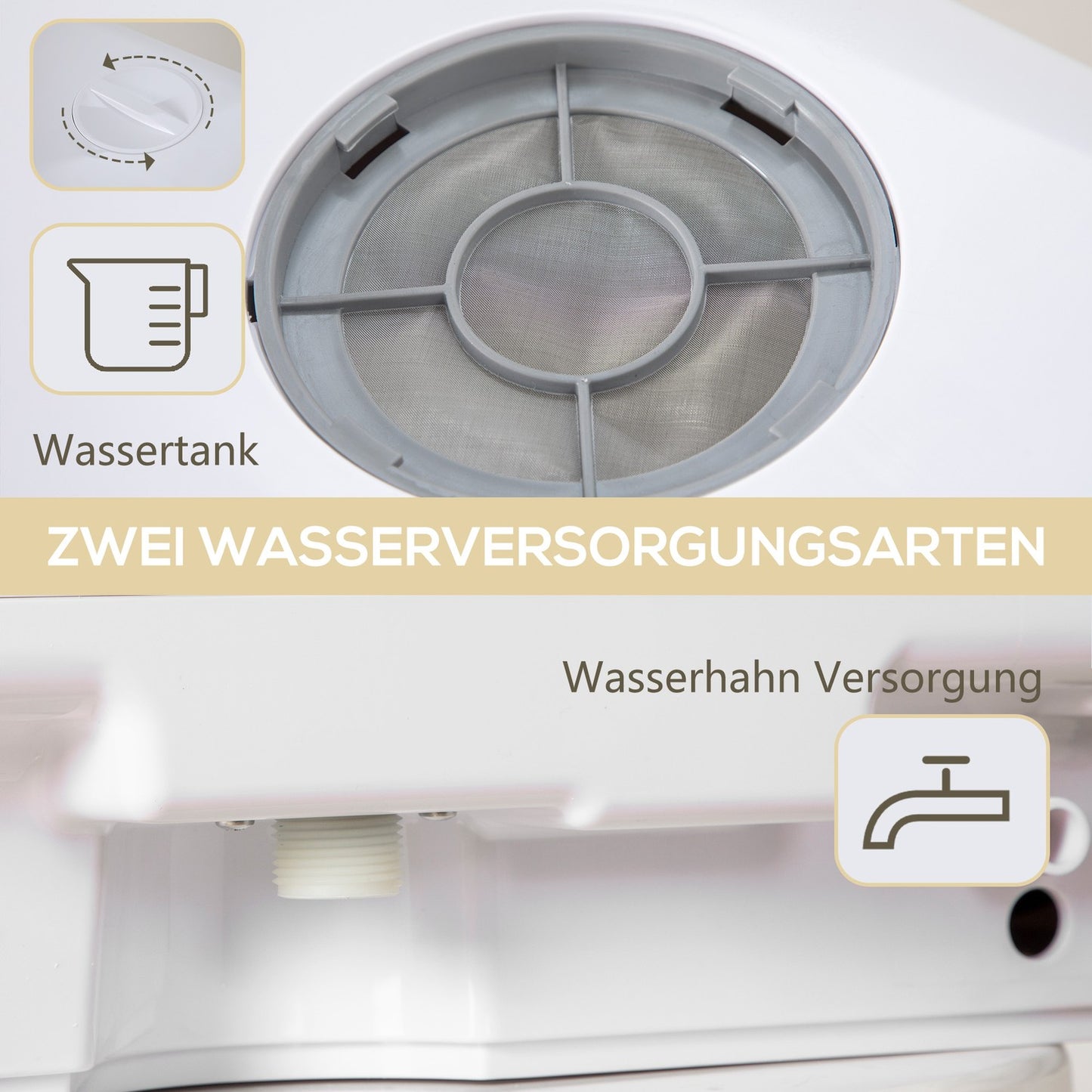 Compact tabletop dishwasher - 4 settings, 6 programs, built-in tank