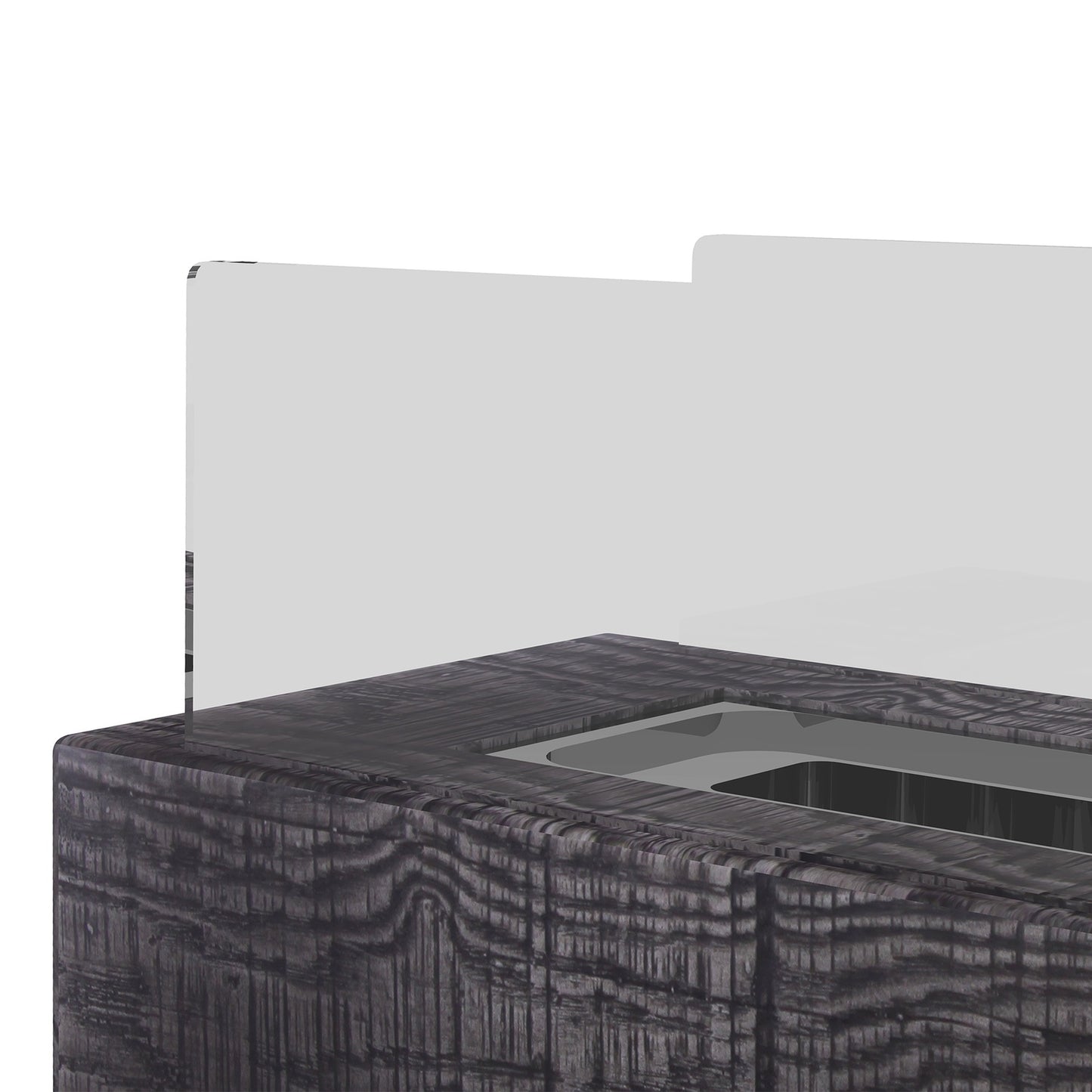 Portable bio-ethanol table stove, wood look, steel