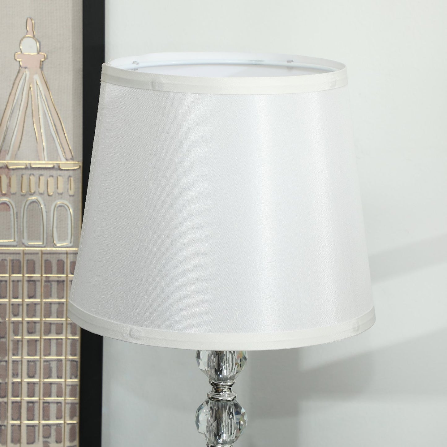 LED table lamp, crystal, USB rechargeable, Silver, E27 socket