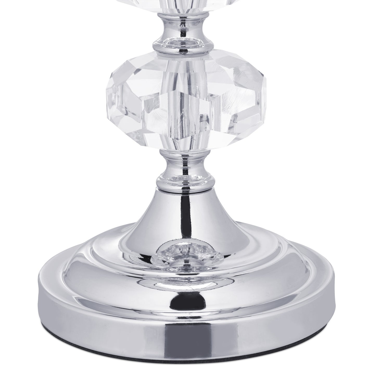 Table lamp in crystal and velvet pink