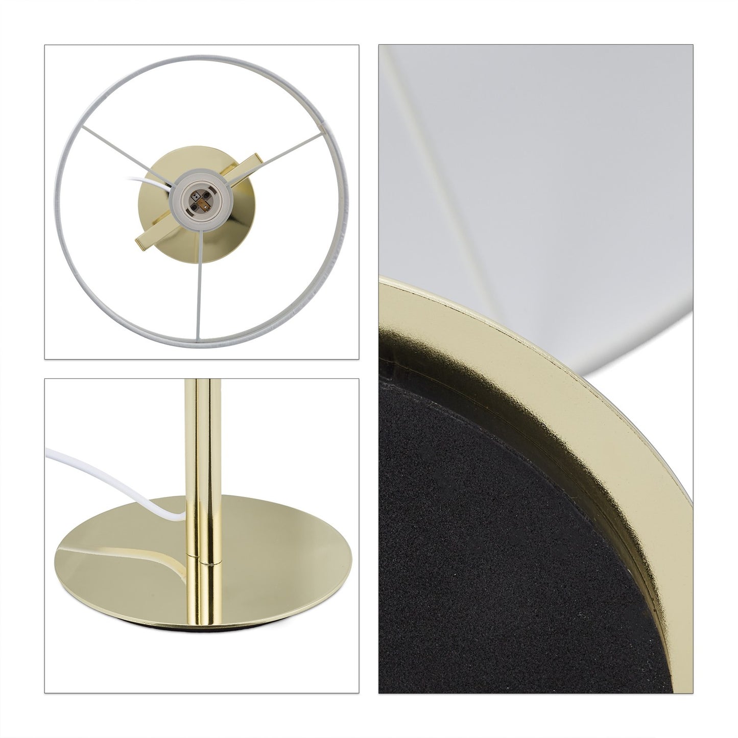 Table lamp with fabric shade