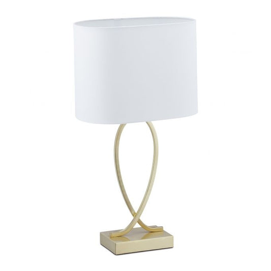 Table lamp with fabric shade gold