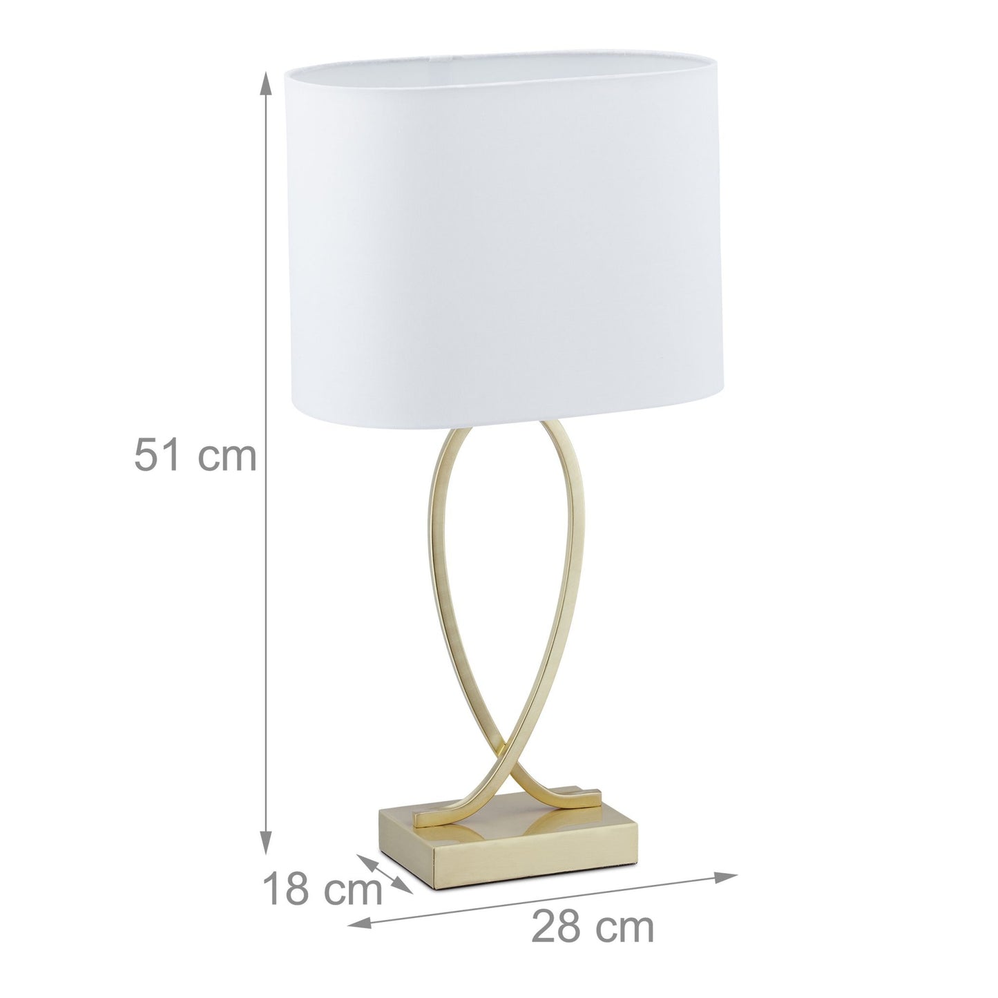 Table lamp with fabric shade gold