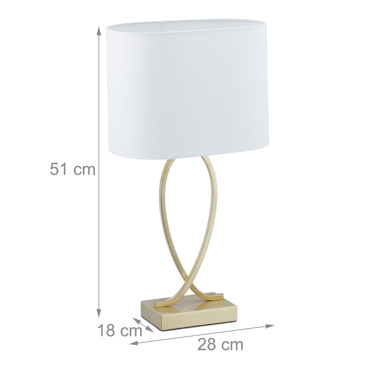 Table lamp with fabric shade gold