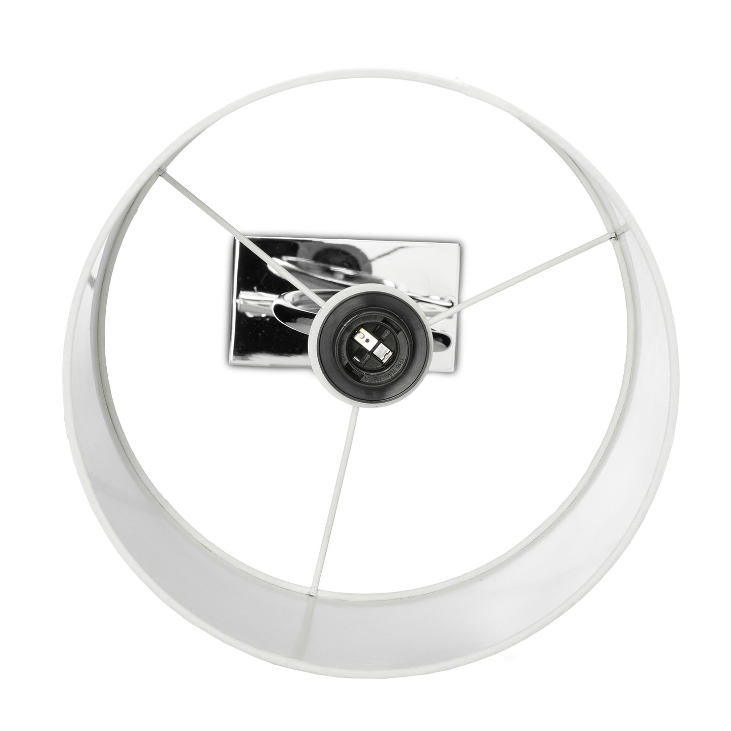 Table lamp with silver fabric shade