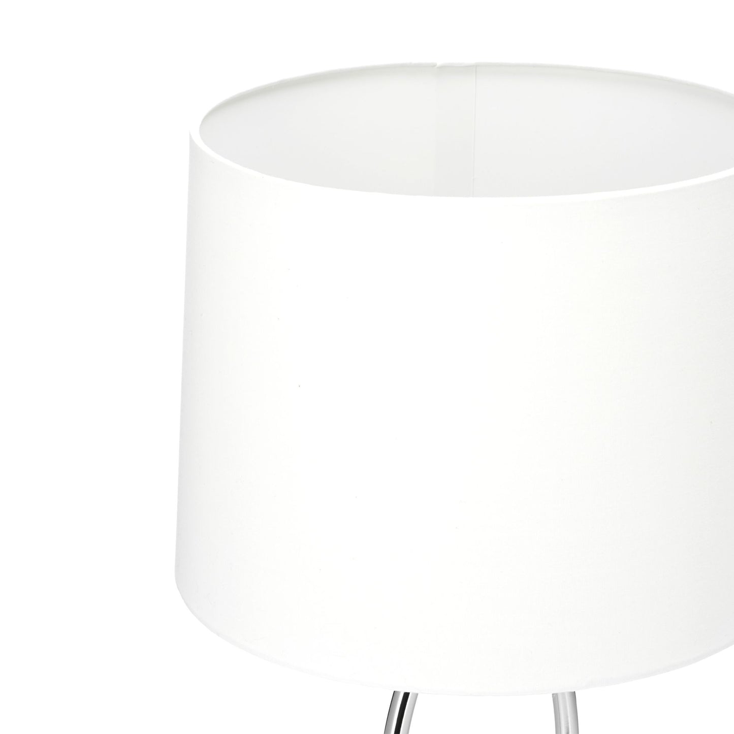 Table lamp with silver fabric shade