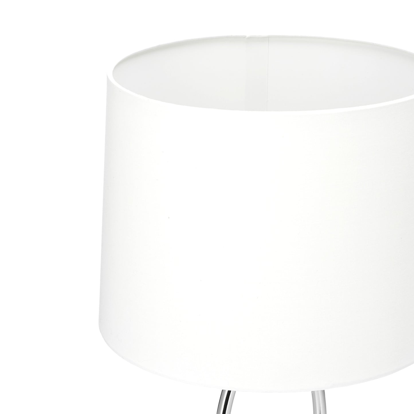 Table lamp with silver fabric shade