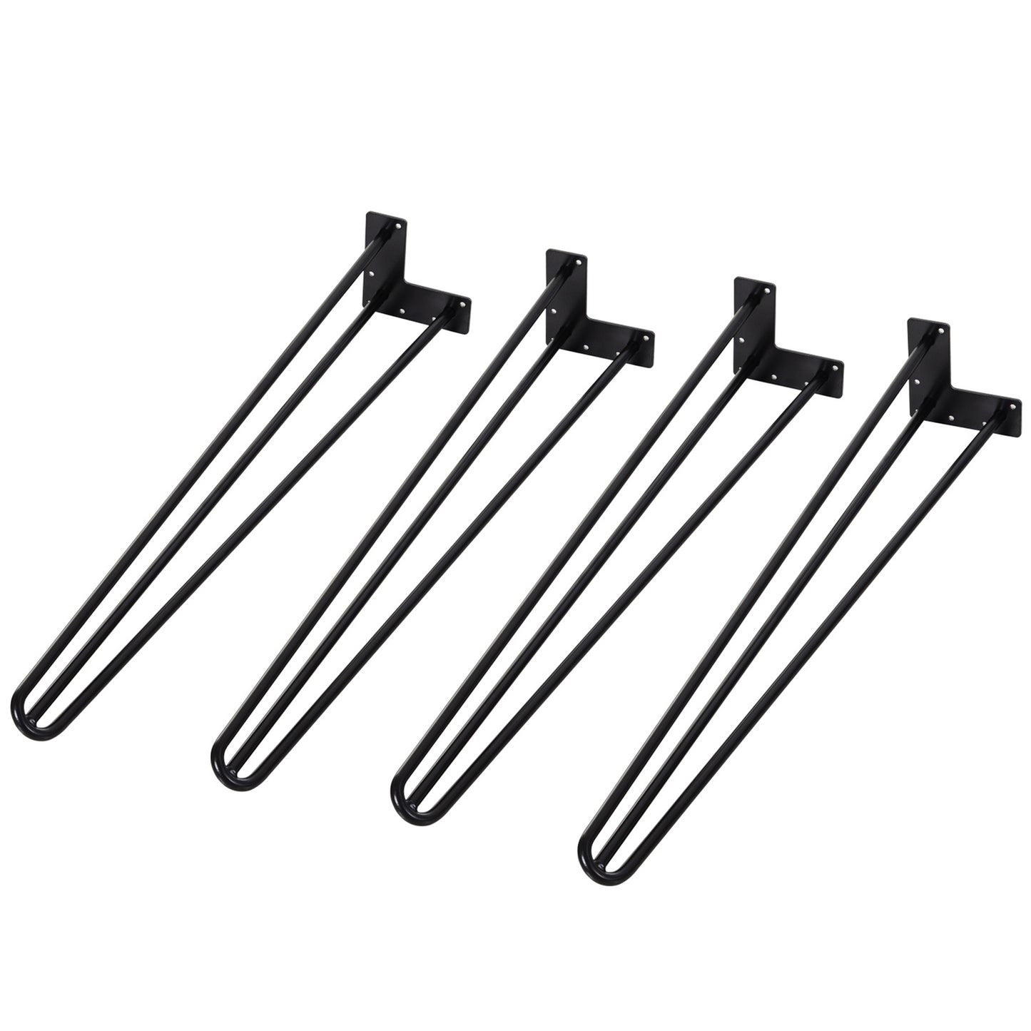 Steel table legs, set of 4, 12x12x72 cm, black finish