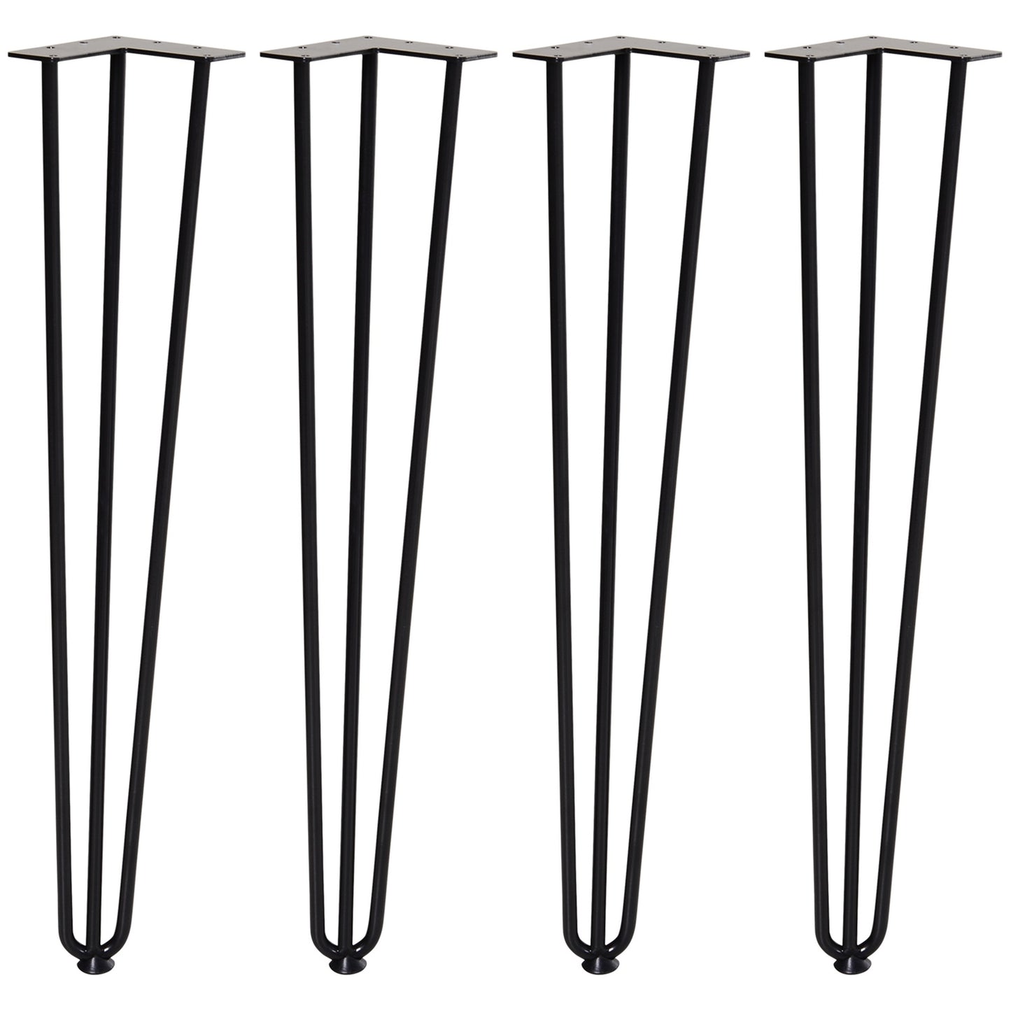Steel table legs, set of 4, 12x12x72 cm, black finish