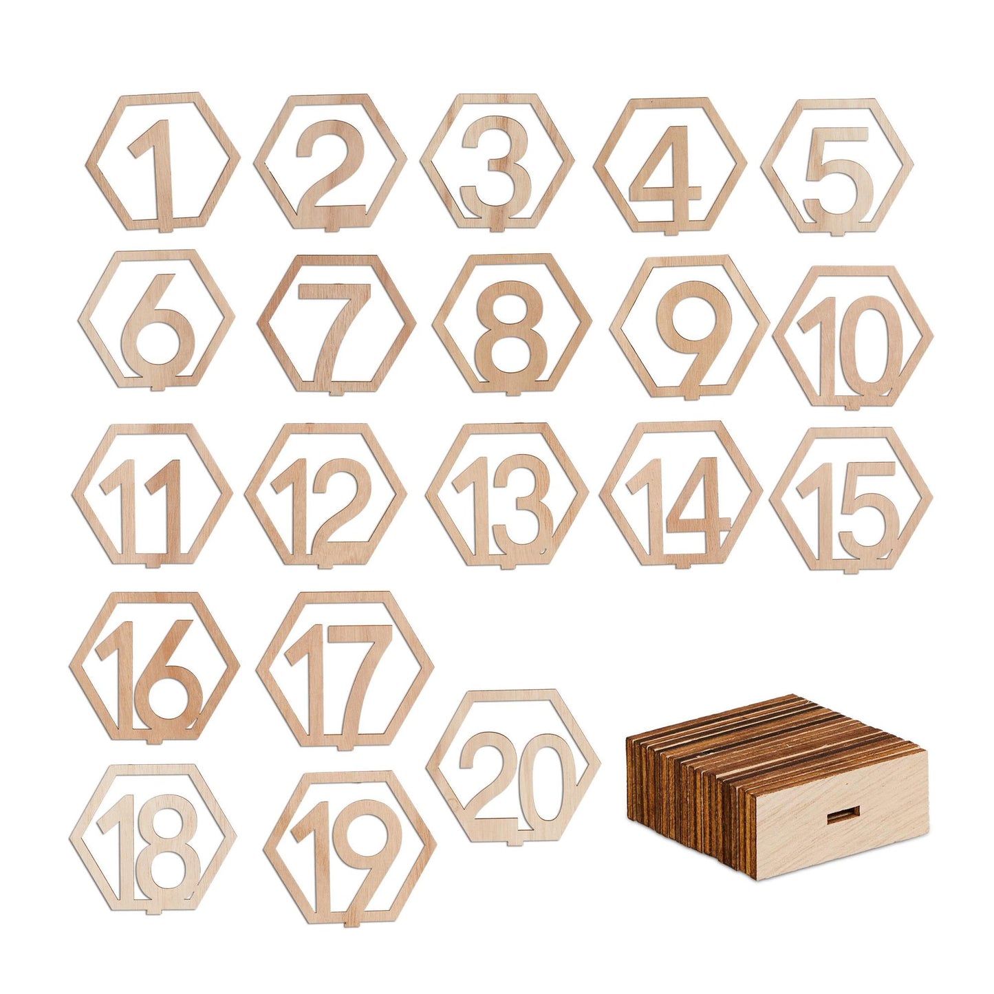 Table number wedding 1-20 hexagonal