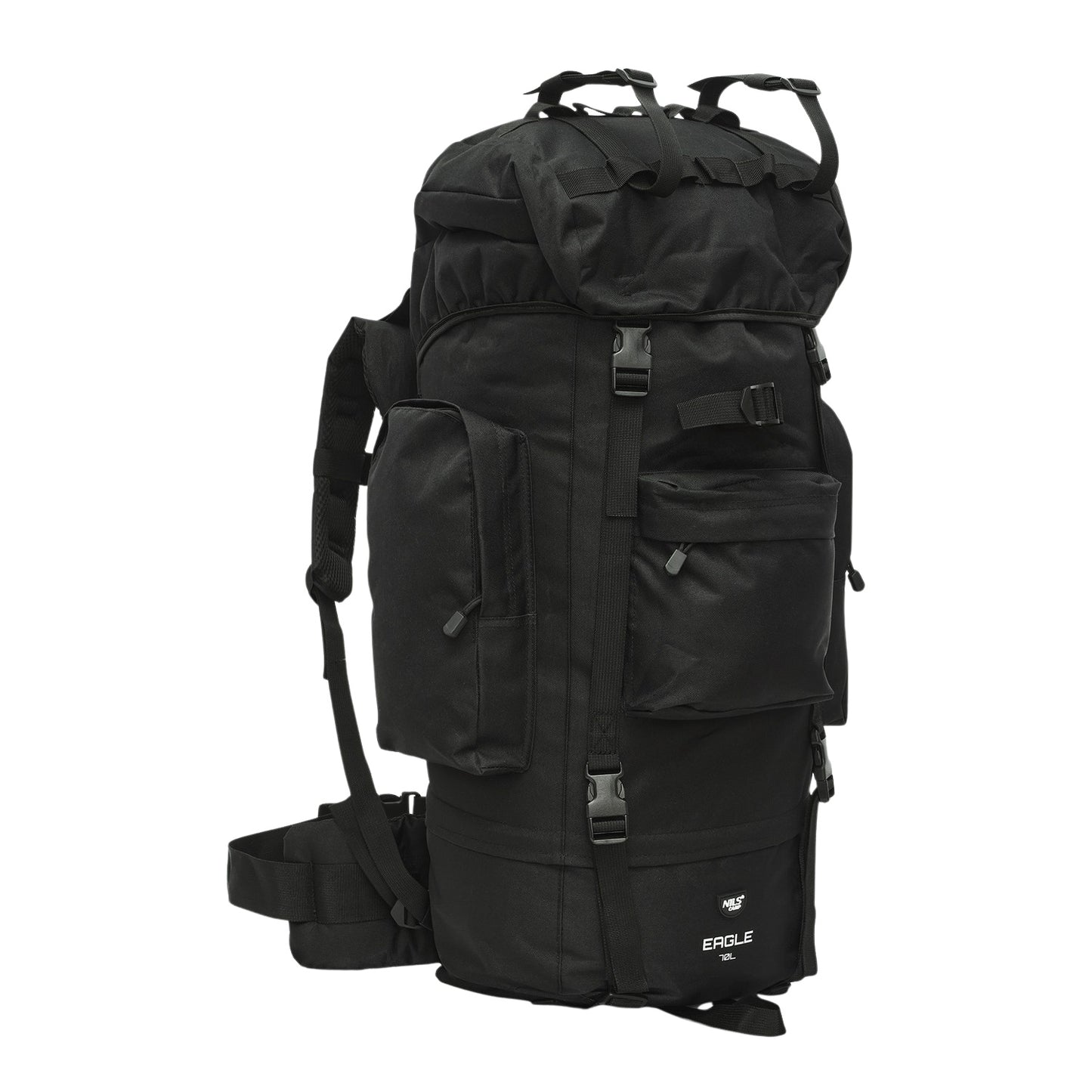 Tactical Backpack, 70L, Black, Heavy-Duty