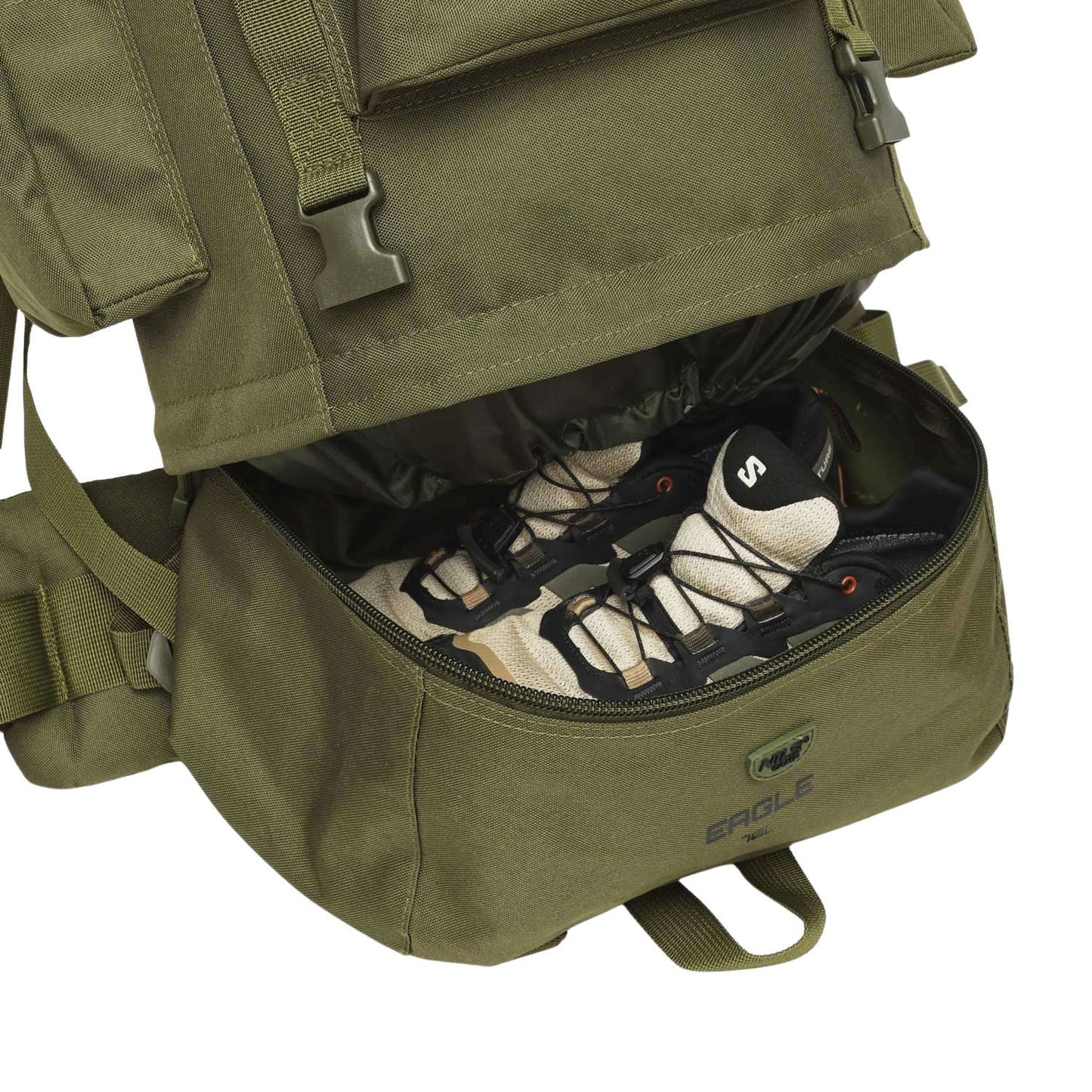 Tactical Backpack, Eagle Green, 70L Capacity