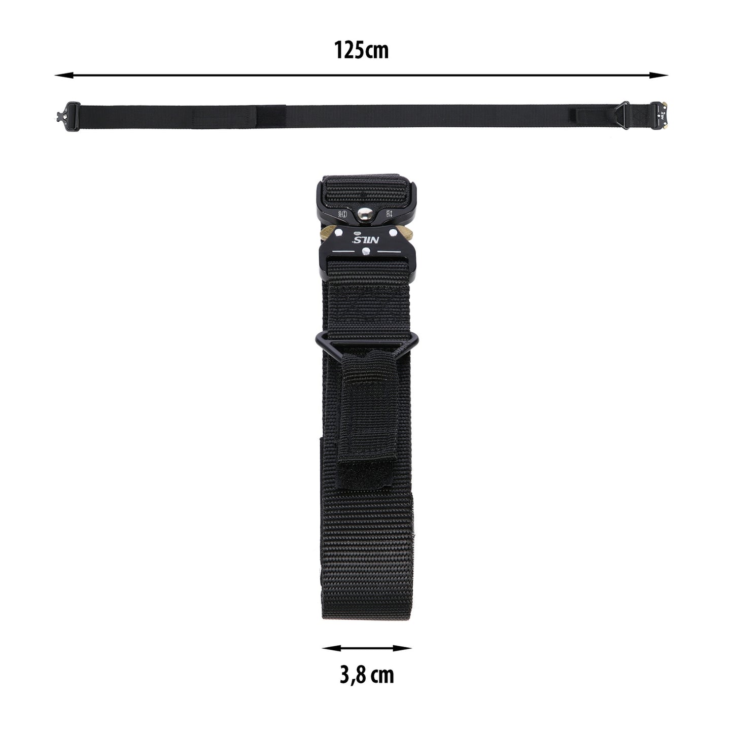 Tactical Belt, Black, 125cm, Heavy-Duty